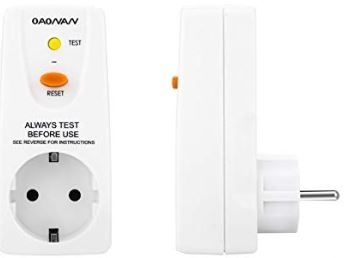 Enchufe de seguridad con interruptor diferencial 10 mA